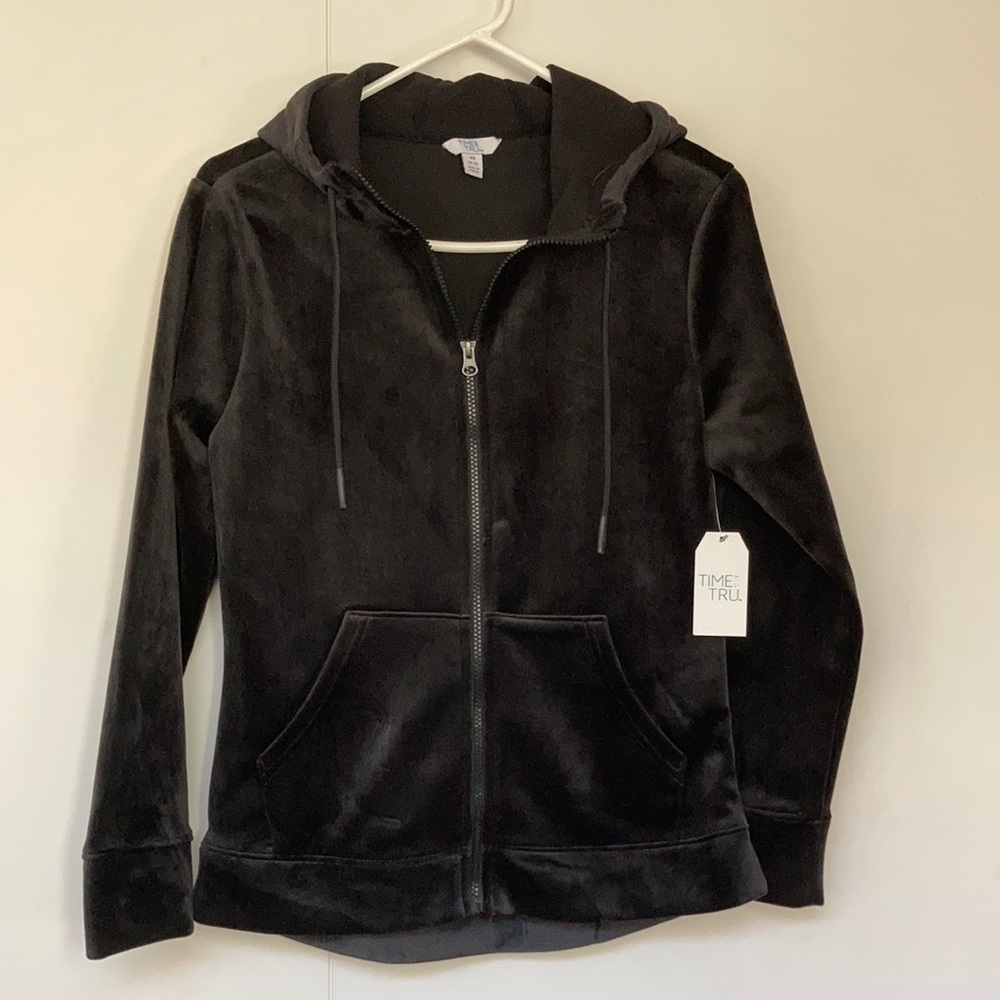 NWT Zip Up Hoodie | Black Velvet | xsmall